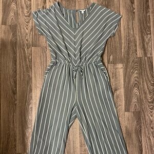 Green Striped Jumpsuit